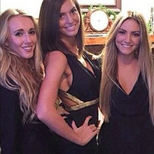 Black and gold occasion dress